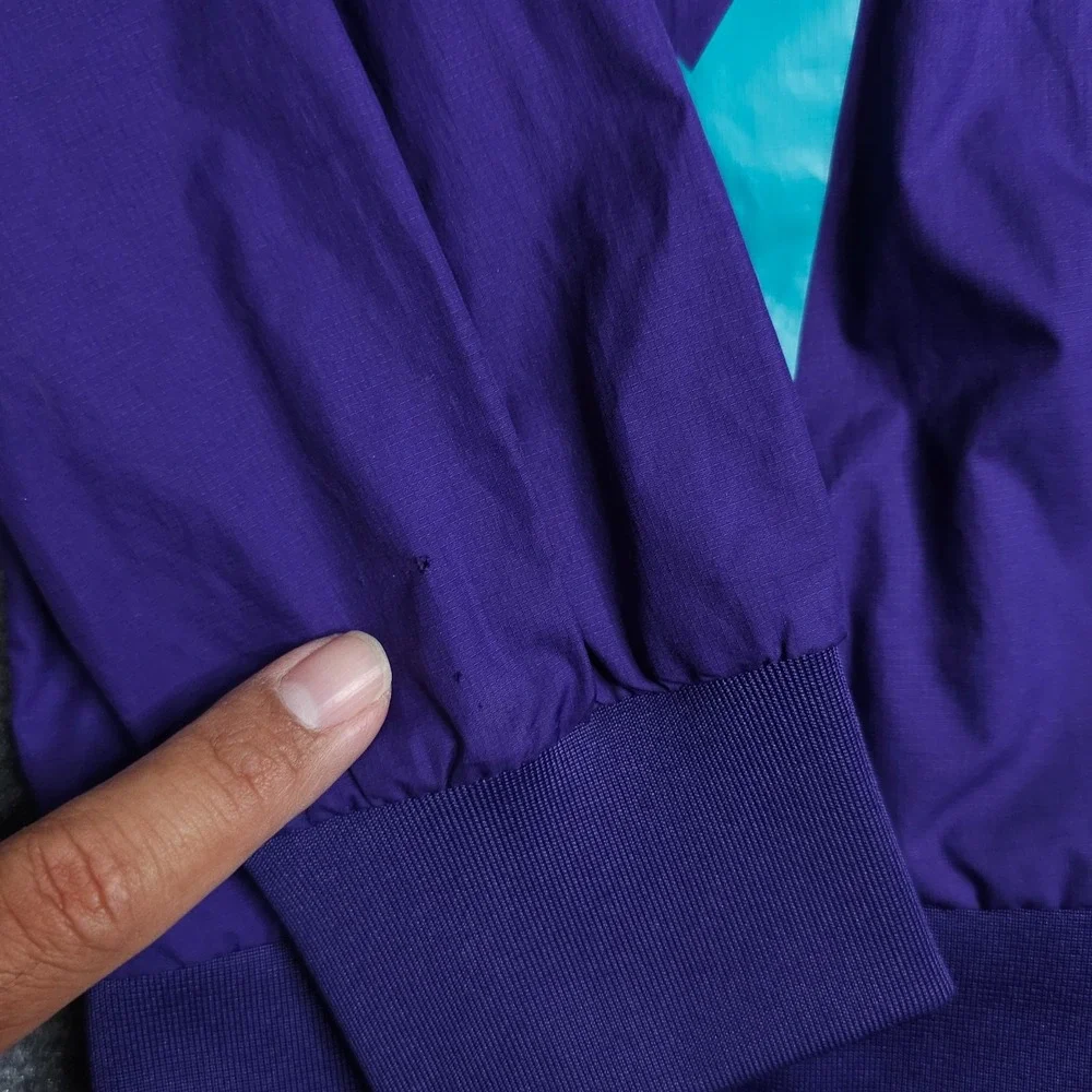 Nike Windrunner Jacket Youth Size Small Teal Purple Big Logo Hooded Windbreaker